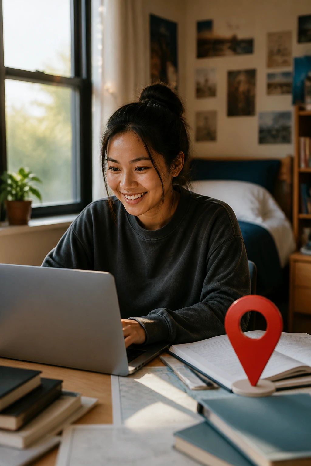 Student benefiting from scholarships that cover living expenses and housing