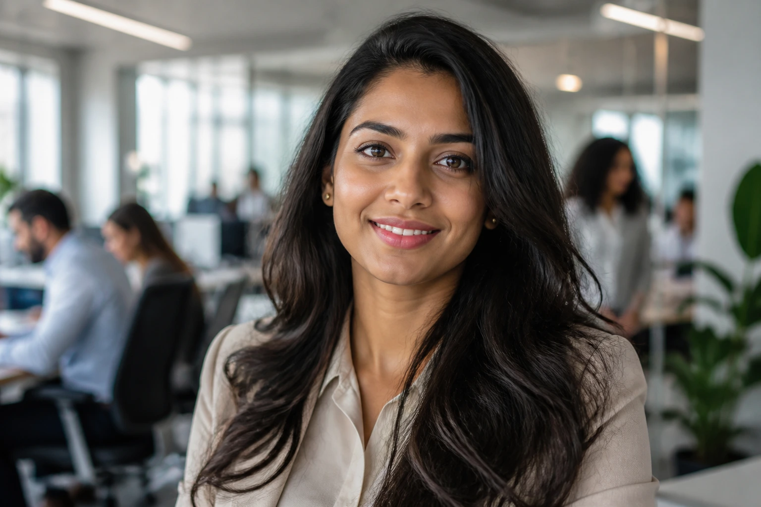 Close-up of a marketing professional in a modern office representing Unilever sponsorship
