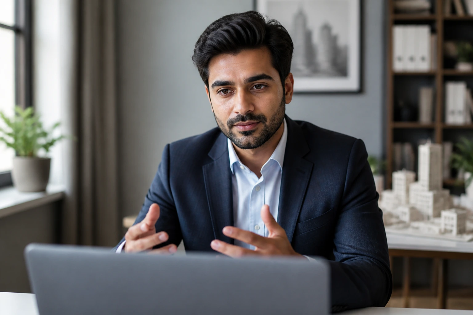 Portrait of candidate during a video interview