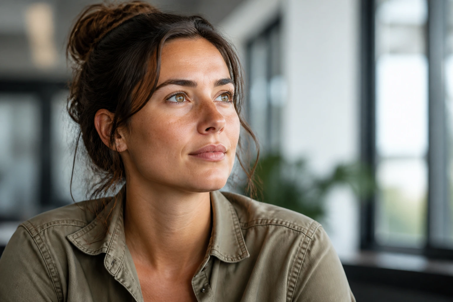 Portrait of a traveler planning visa extensions in a quiet office setting