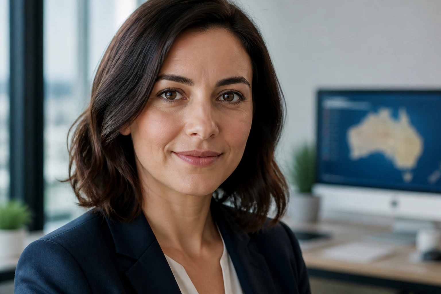 Close-up portrait of a professional in an office, illustrating employer-sponsored visa landscape