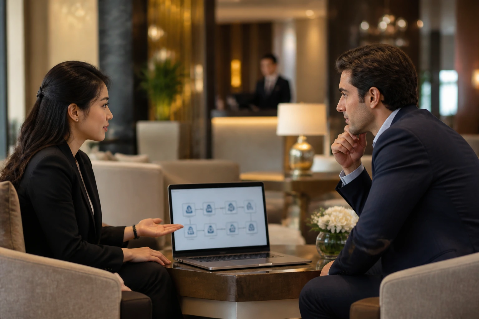 HR discussion of visa process around a hotel job offer