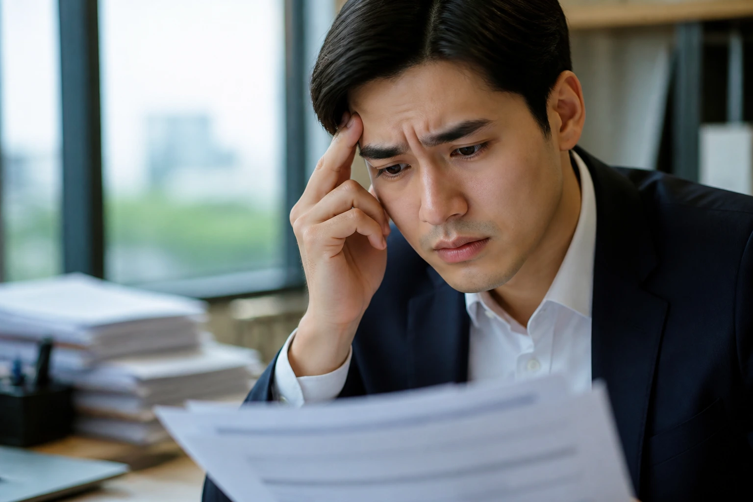 Worried applicant in an office representing visa pitfalls