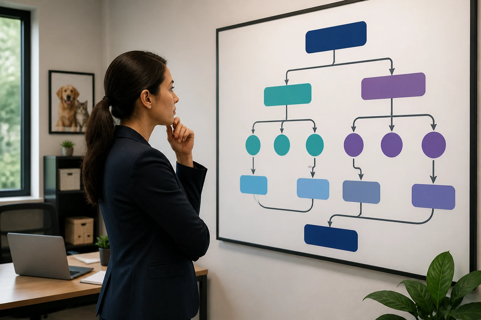 Office scene illustrating visa routes for animal care jobs