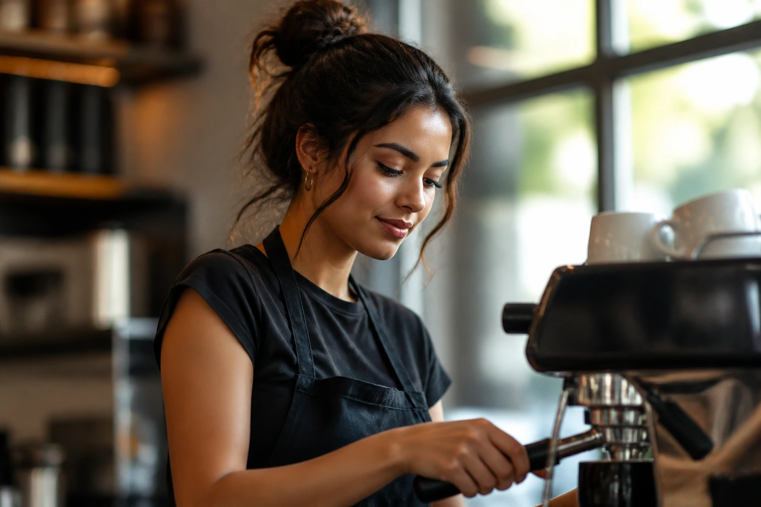 Barista portrait illustrating visa route considerations