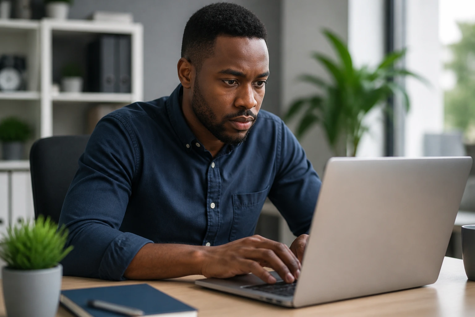 Person applying for removal mover jobs in UK with visa sponsorship in an office