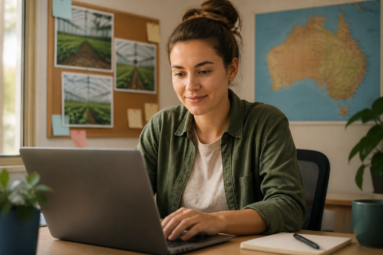 Person searching for greenhouse jobs in Australia with visa sponsorship
