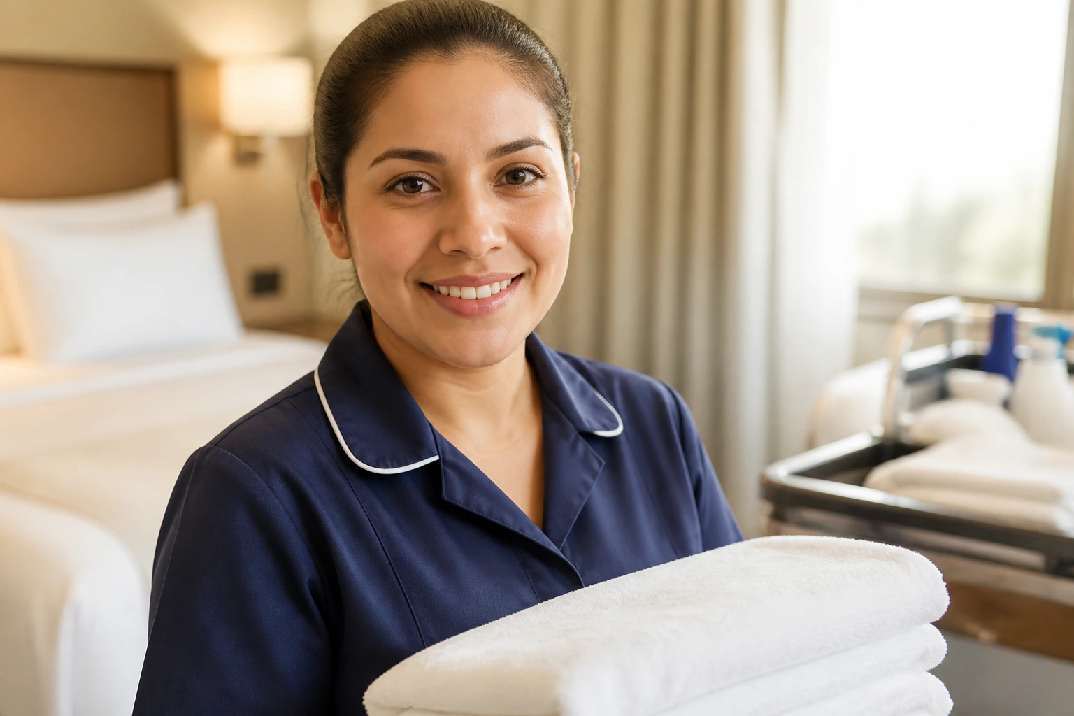 Close-up portrait of a worker in uniform representing visa sponsorship for entry-level jobs