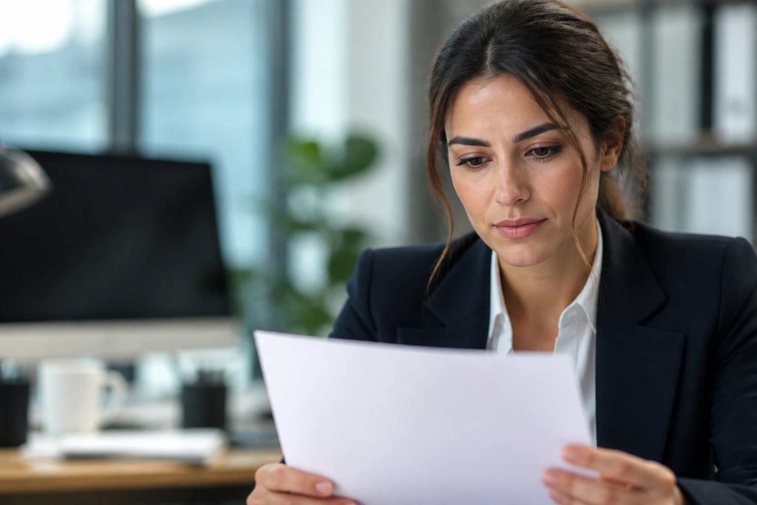Close-up of a professional in an office representing Skilled Worker visa navigation