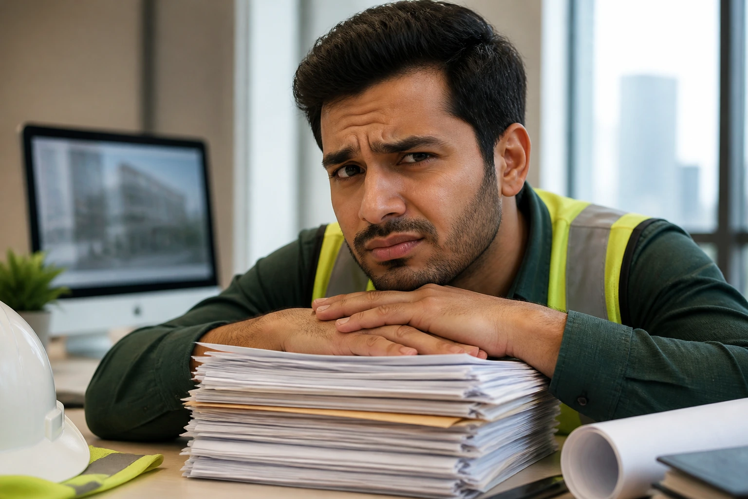 Portrait of a professional evaluating sponsorship myths in an office