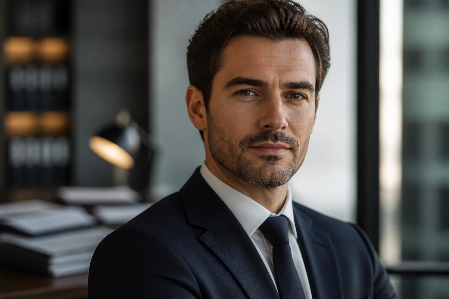 Close-up portrait of a professional preparing for visa sponsorship verification