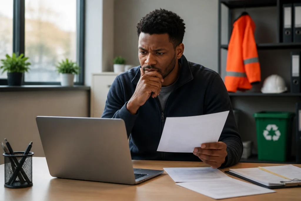 Job applicant considering sponsorship-related recruitment in an office