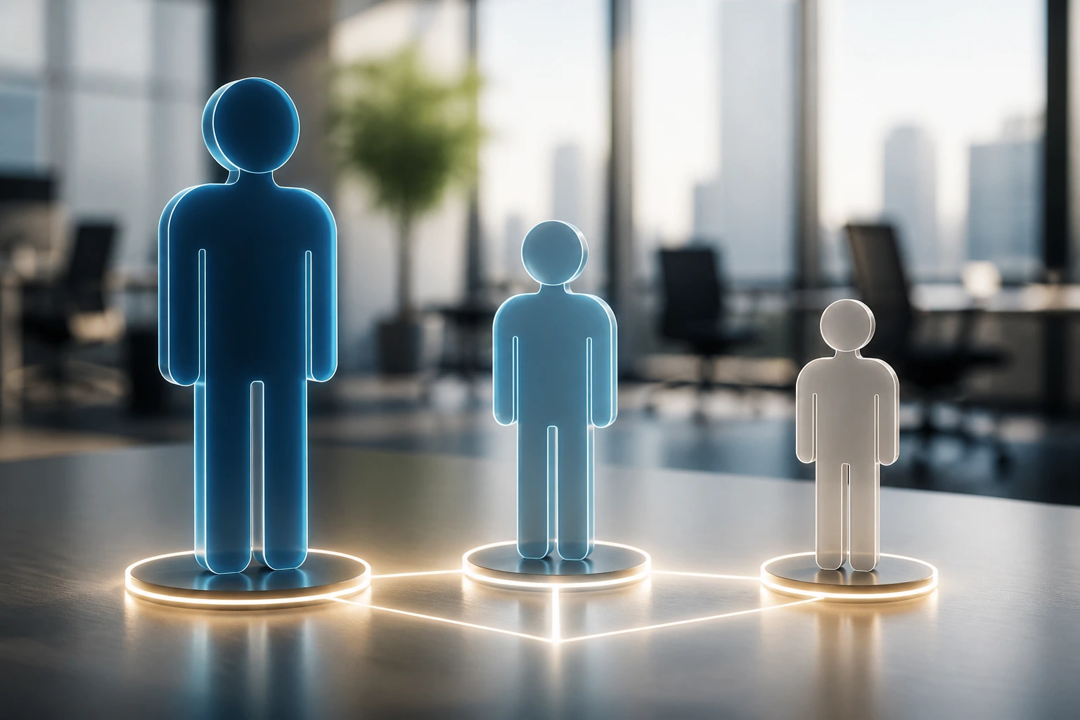 Close-up of abstract human silhouettes symbolizing visa types
