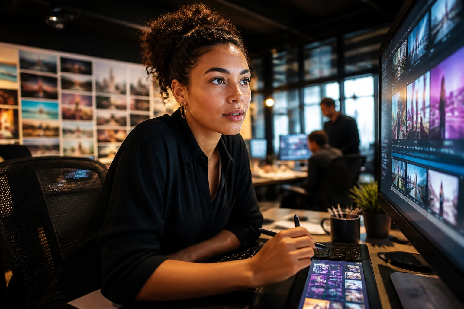 Close-up of digital product manager in a creative studio