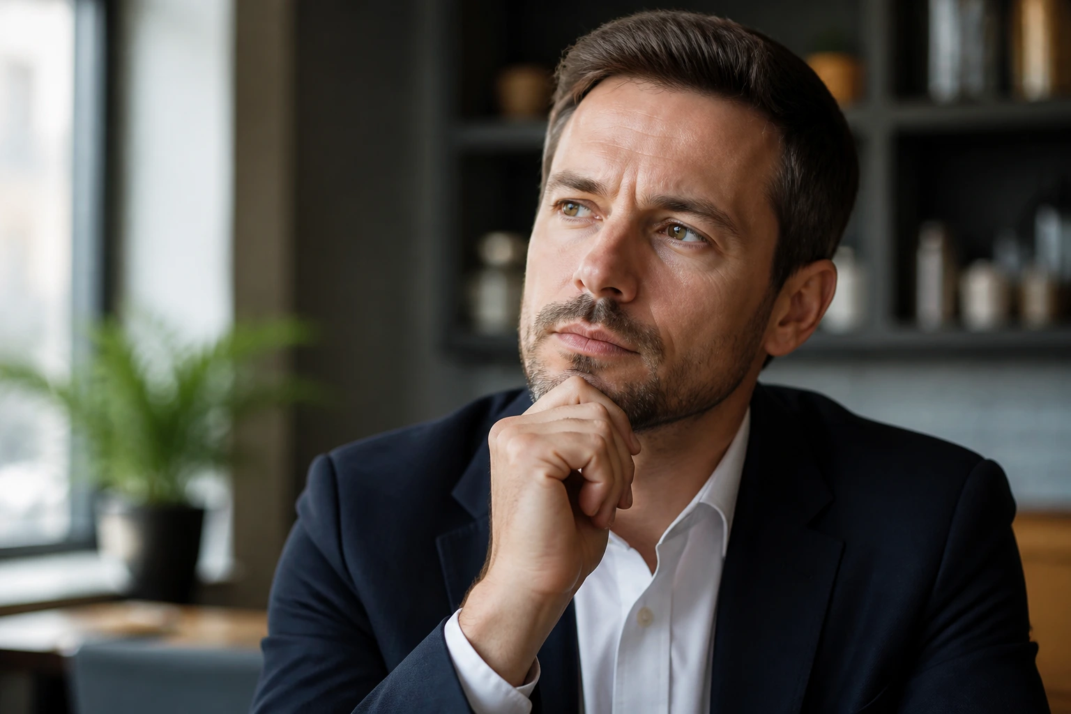 Portrait of a restaurant manager in an office setting