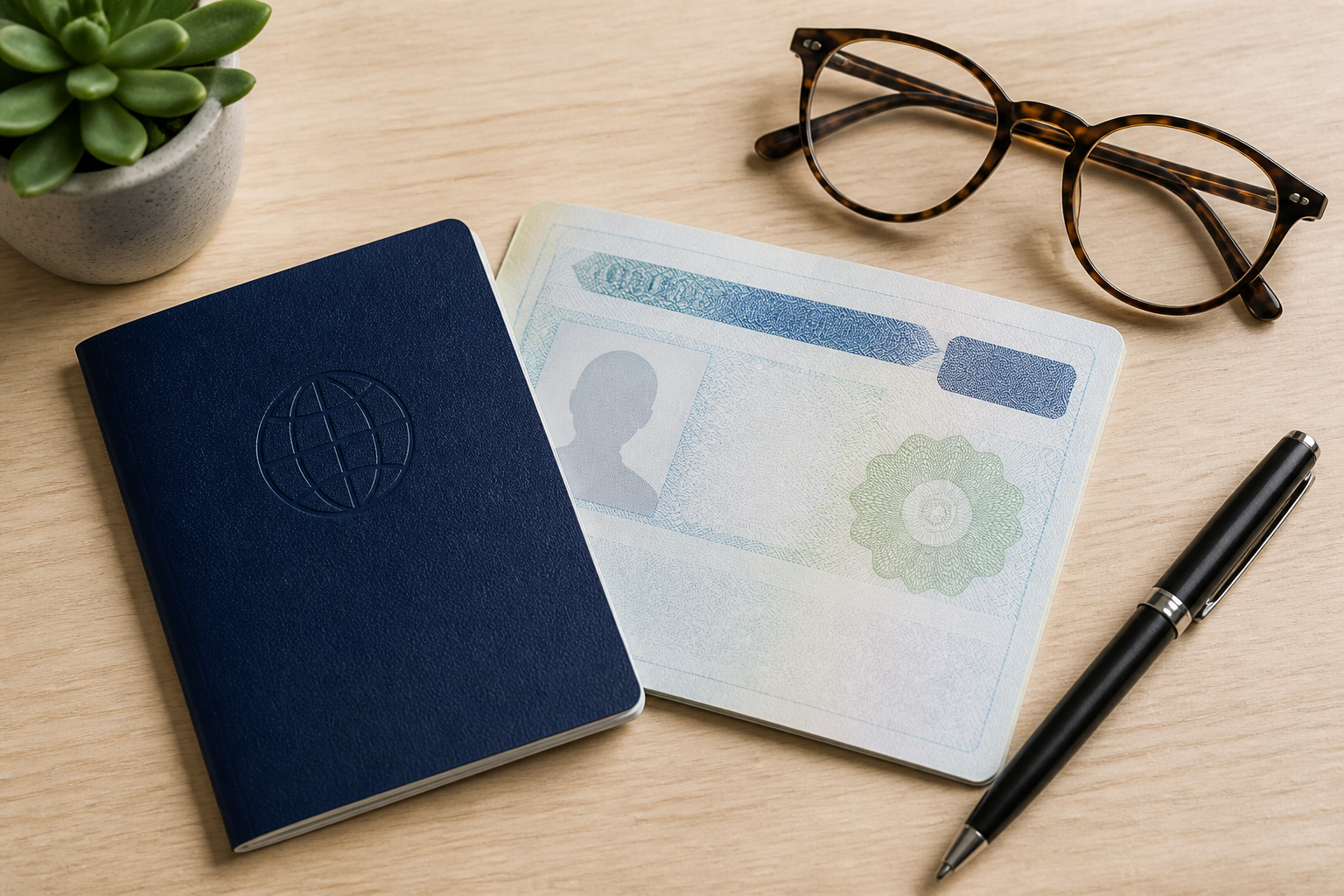 Passport and US work visa documents laid out, representing visa categories that require sponsorship