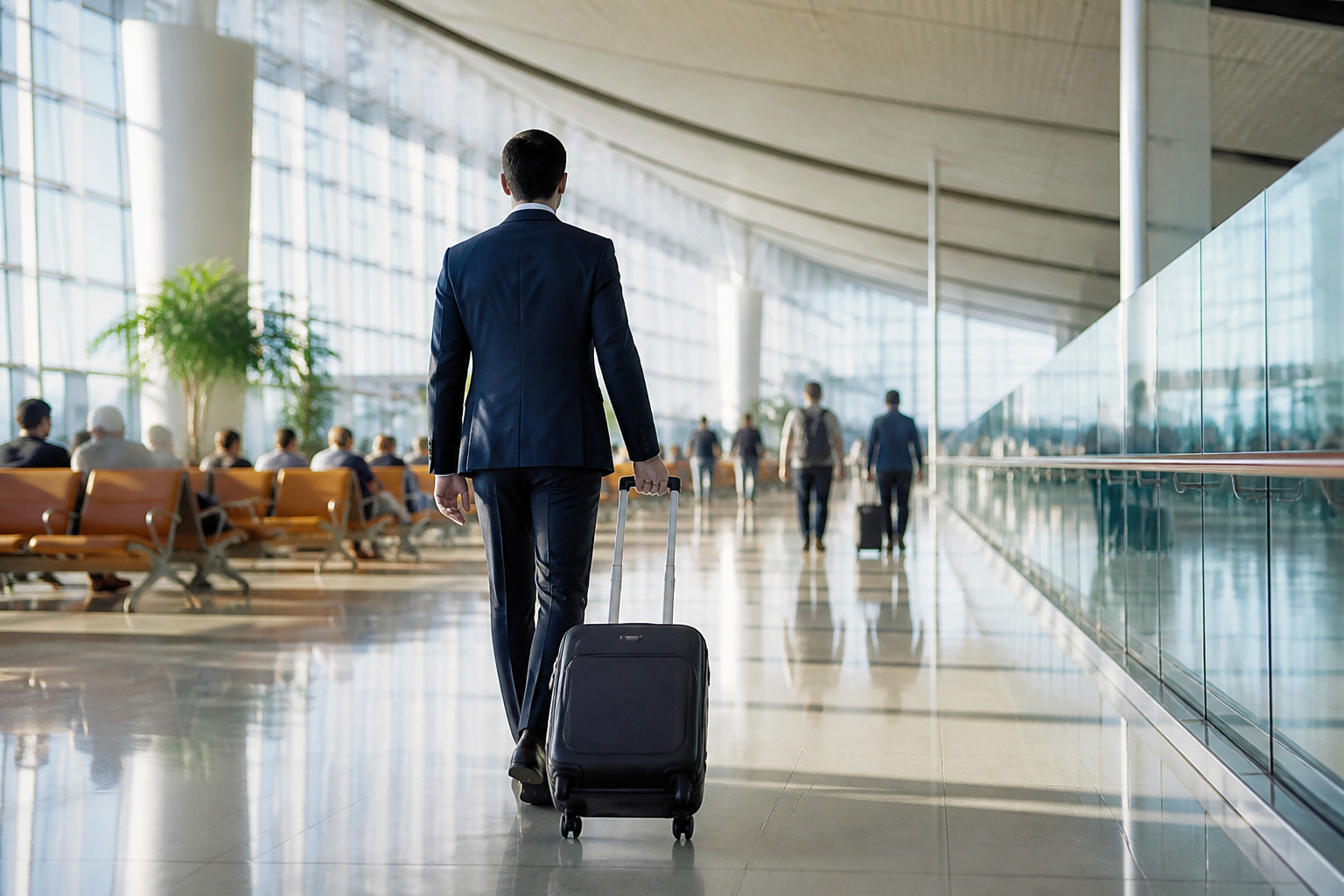 Professional relocating through an airport on an L-1 intracompany transfer visa