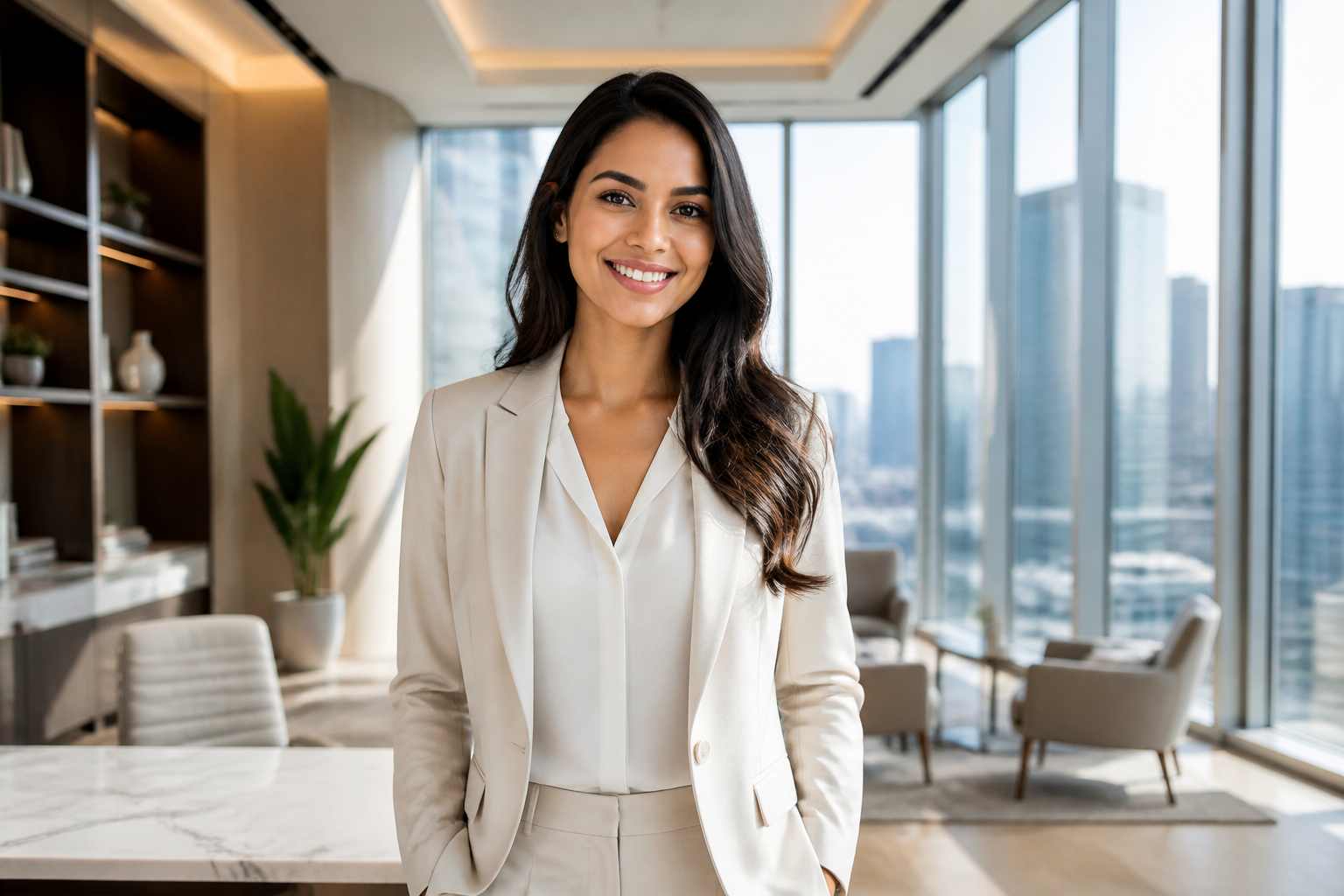 Successful professional in an upscale US office, representing the highest-paying visa sponsorship jobs