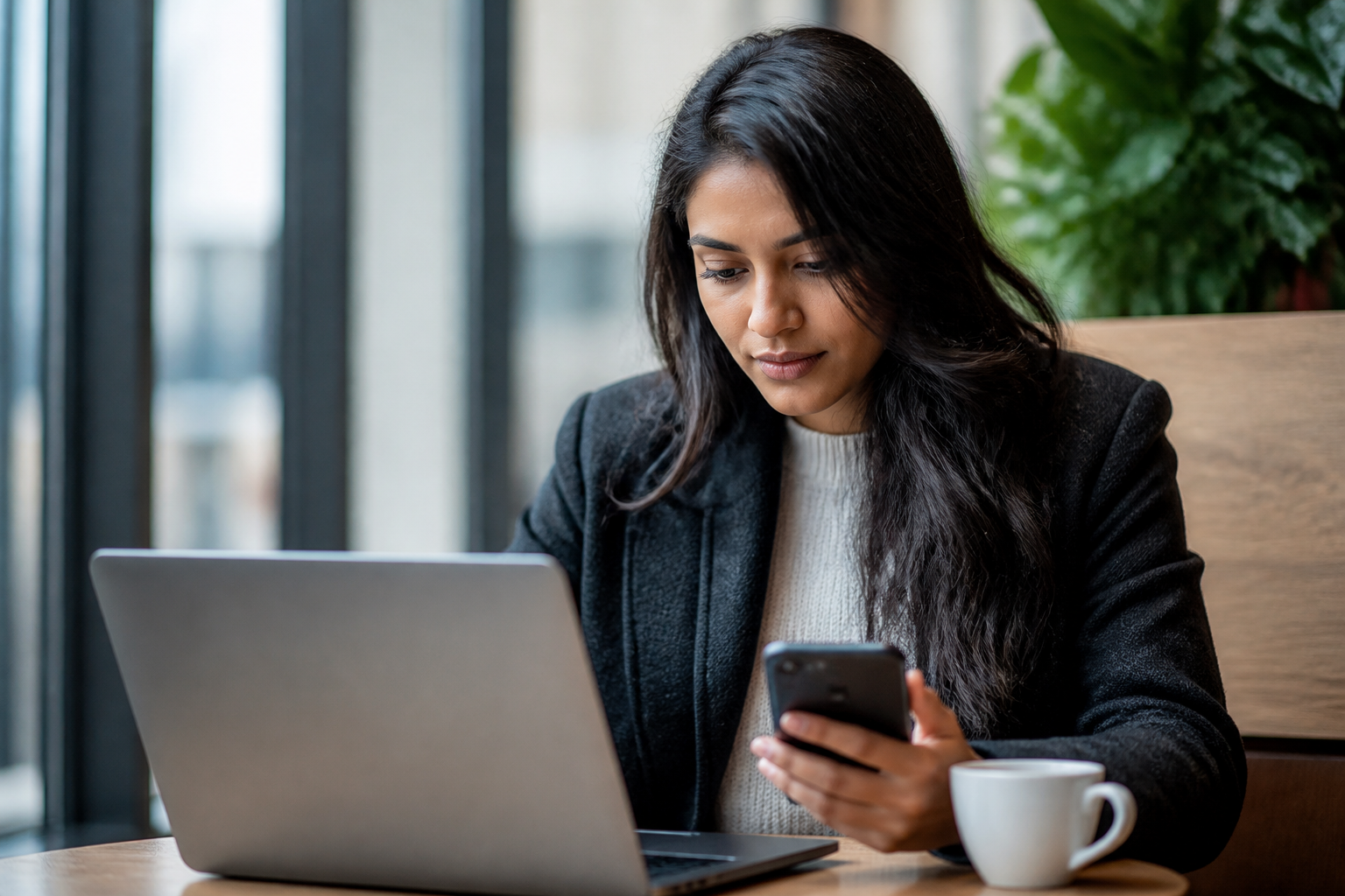 Person searching for visa sponsorship jobs on a laptop and phone