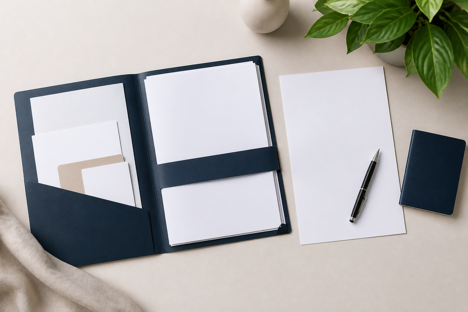 Organized folder of documents needed to apply for a US visa sponsorship job