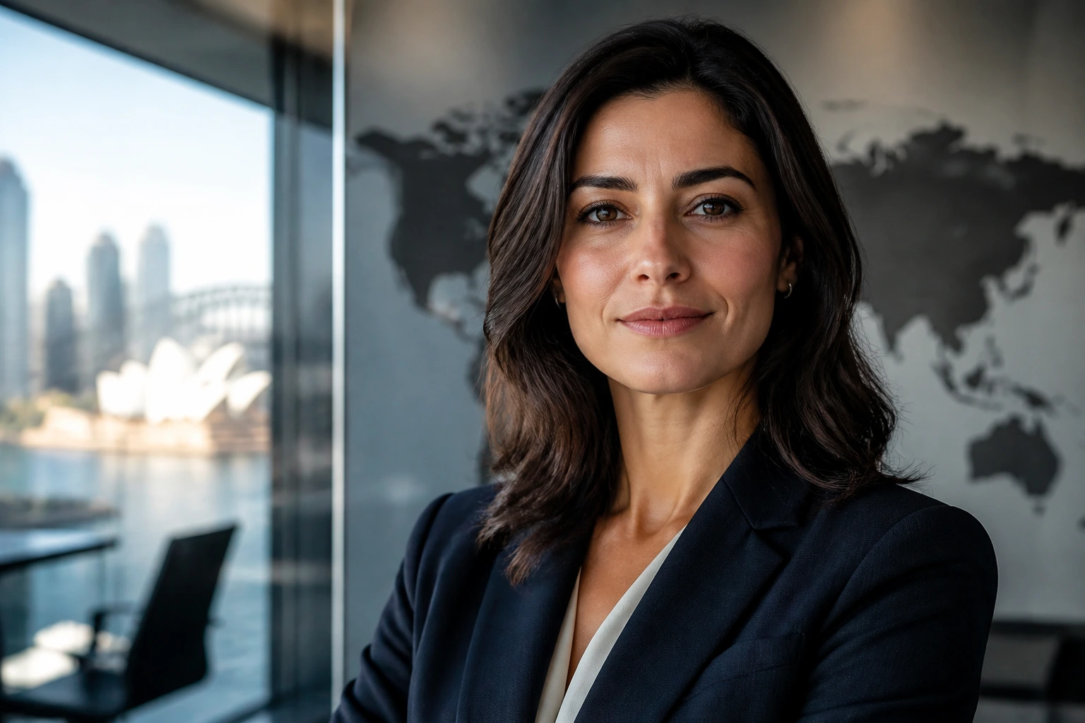 Close-up portrait of a professional in a modern office representing Global Talent visa option