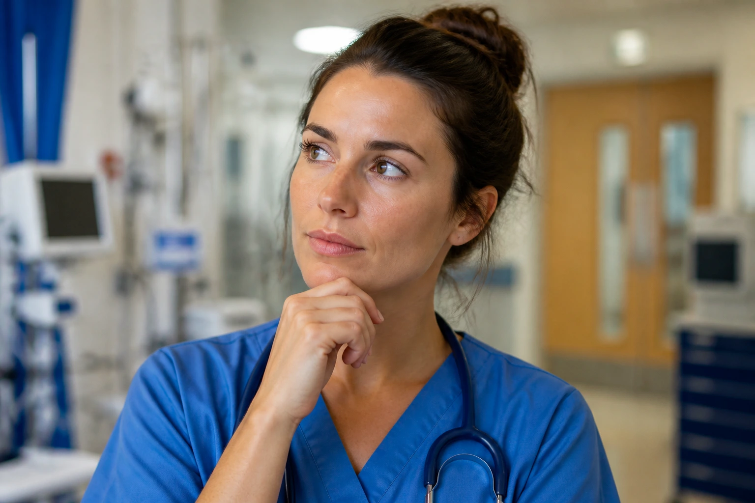 Nurse portrait symbolizing career progression and specialization within the NHS