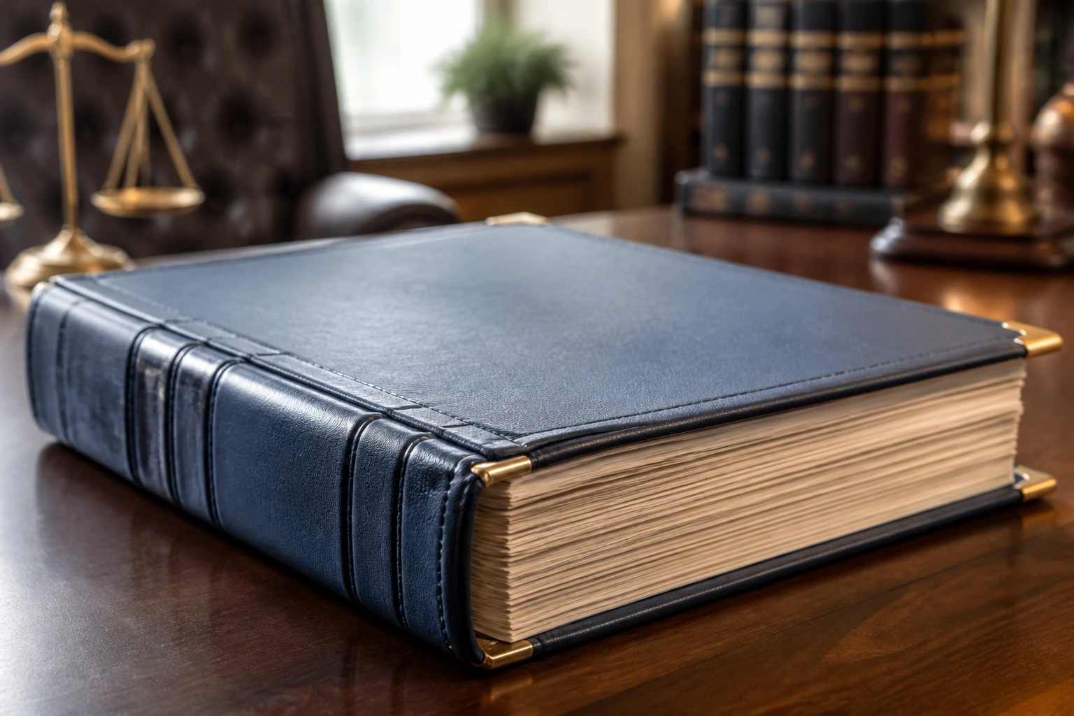 Thick professional file on a desk in an office