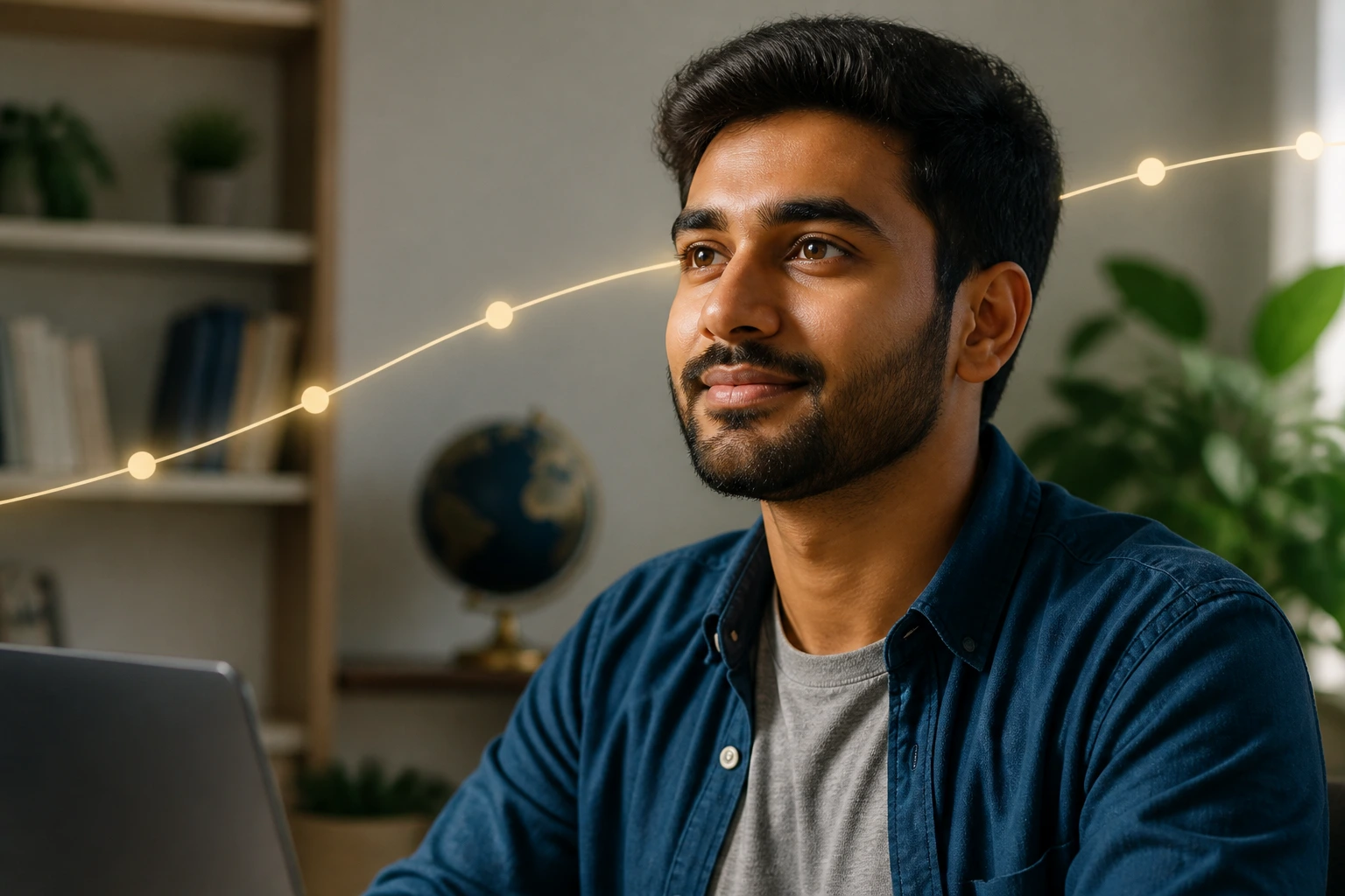 Portrait of a person contemplating visa progression to settlement